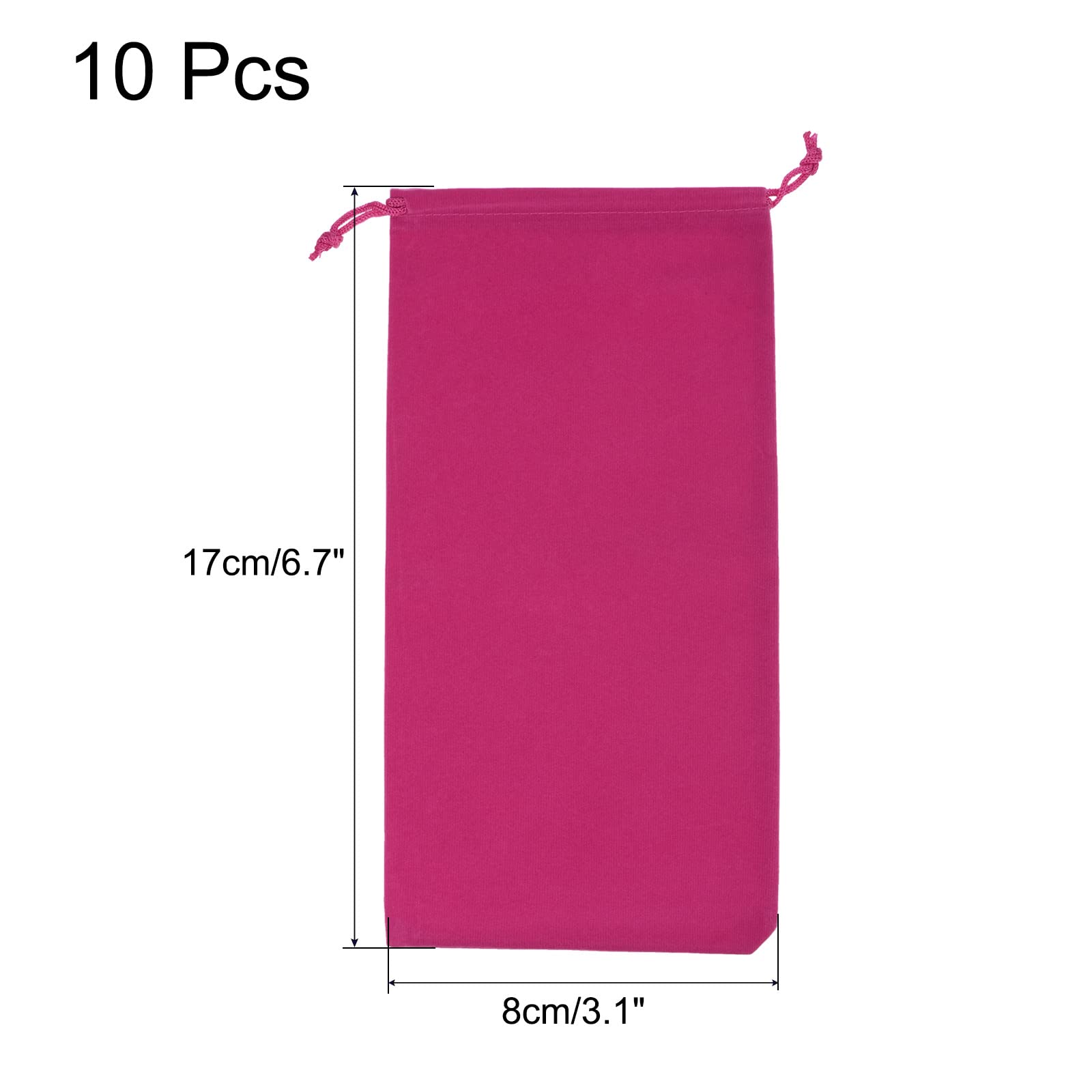sourcing map pochette microfibre 17x8 cm rose rouge lot 10 anti-rayure
