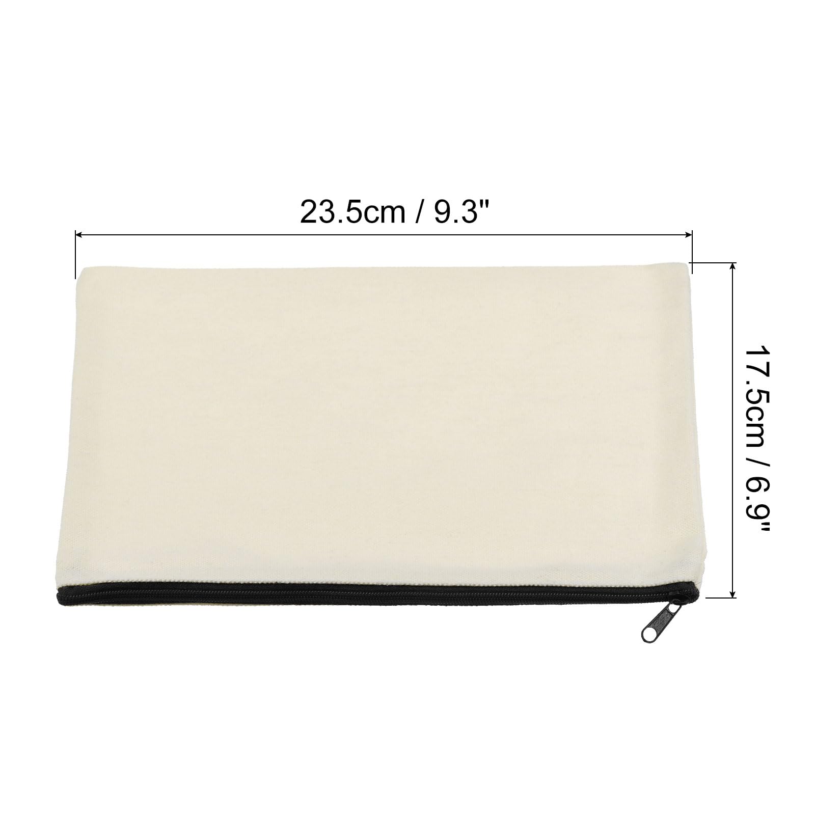 Sourcingmap Office pochette toile zip noire 23,5x17,5 cm 10 pcs