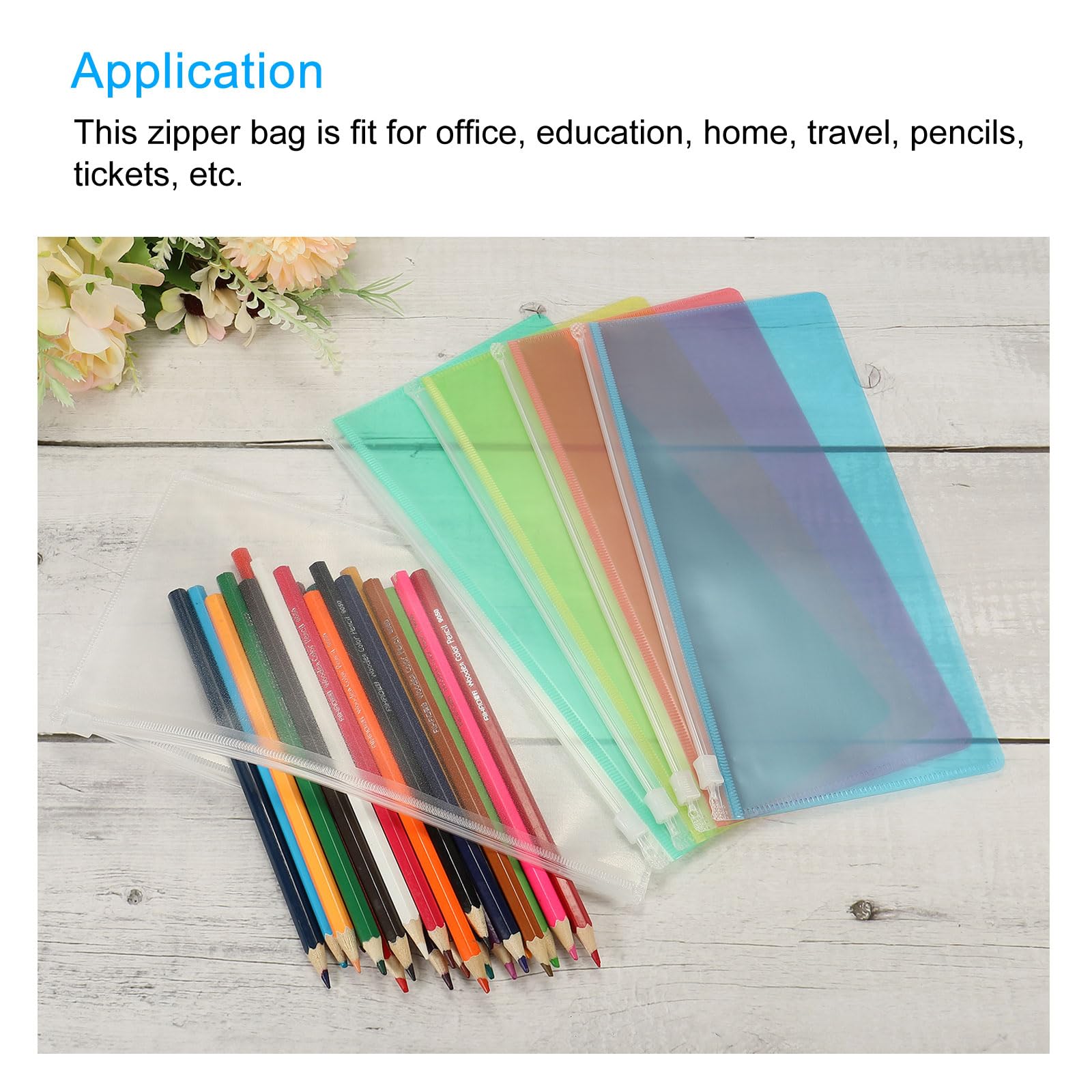 sourcing map pochette zippée A6 verte x10 PP
