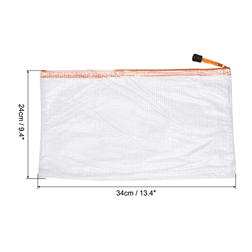 Sourcingmap pochette A4 zip orange lot de 12 PVC