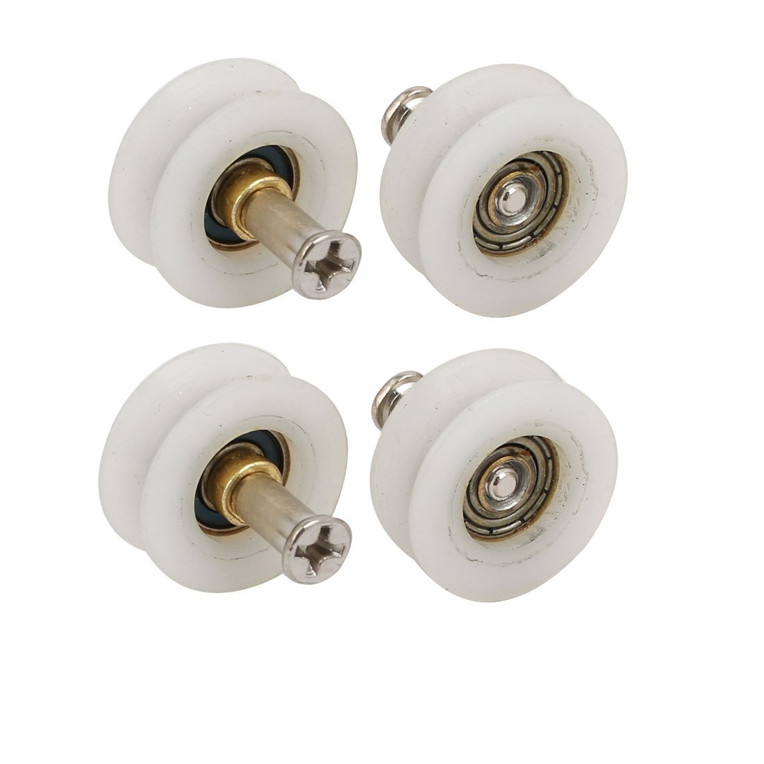 sourcingmap roulette porte coulissante 23mm lot 4 blanc