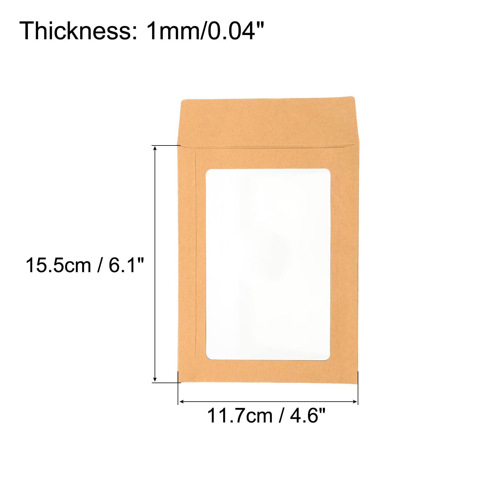 sourcing map 6 pouces enveloppes fenêtre marron 10 pièces 15,5x11,7cm