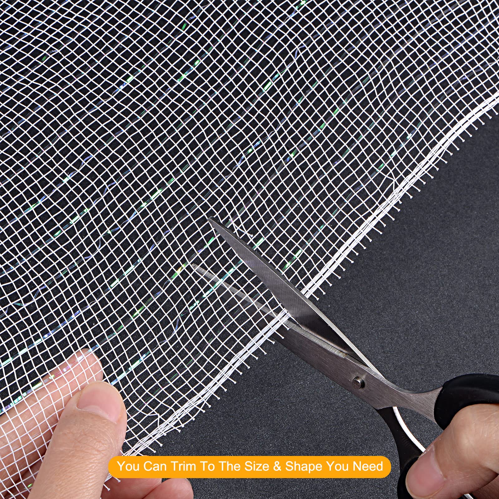 sourcing map Home & Garden ruban maille blanc irisé 9 m