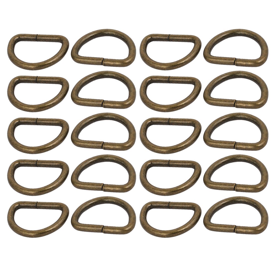 sourcing map Anneau D 20mm anneau métal bronze 20pcs soudé