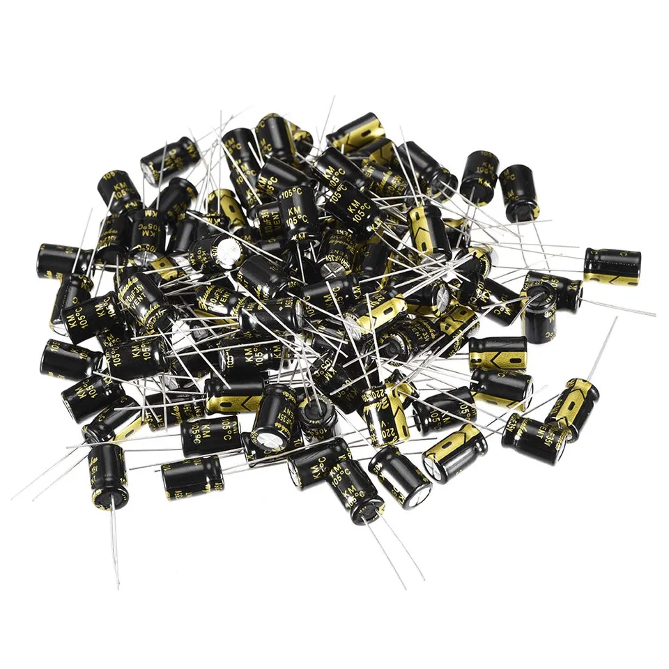 sourcing map Industrial condensateur électrolytique 220uF 35V 100pc
