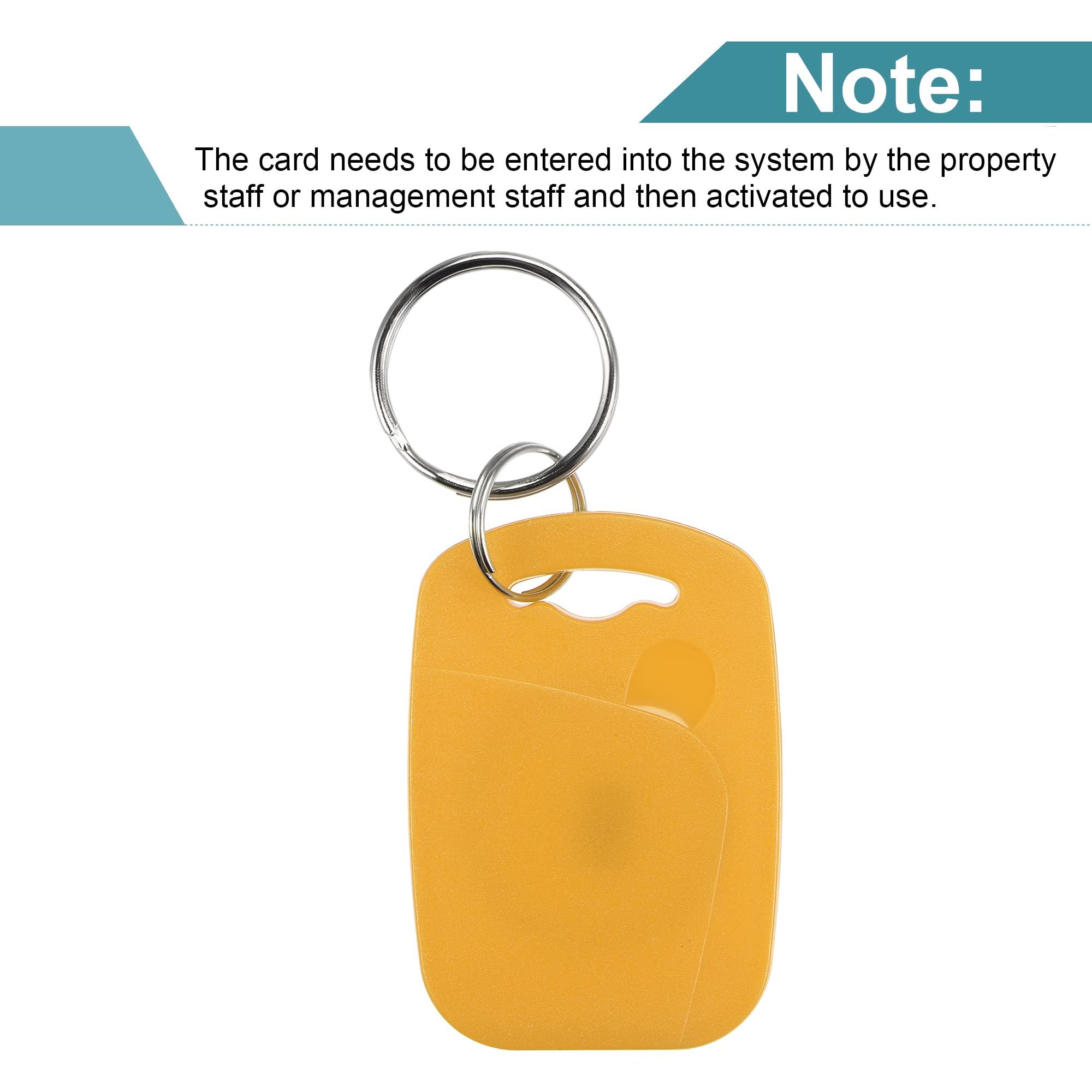 Sourcing Map TK4100 badge porte-clés RFID jaune lot de 10 125KHz