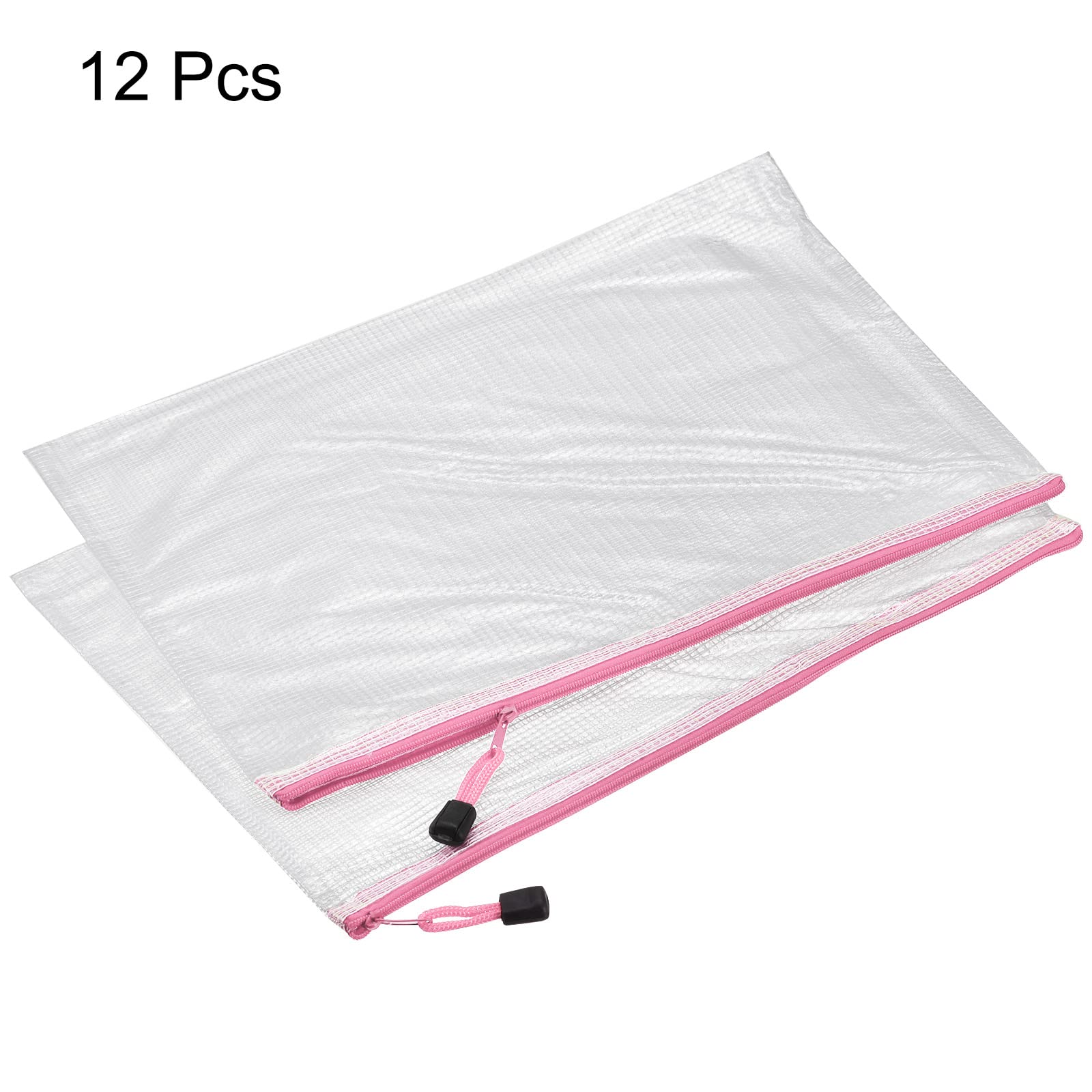 sourcing map pochette zip A4 rose lot 12 PVC