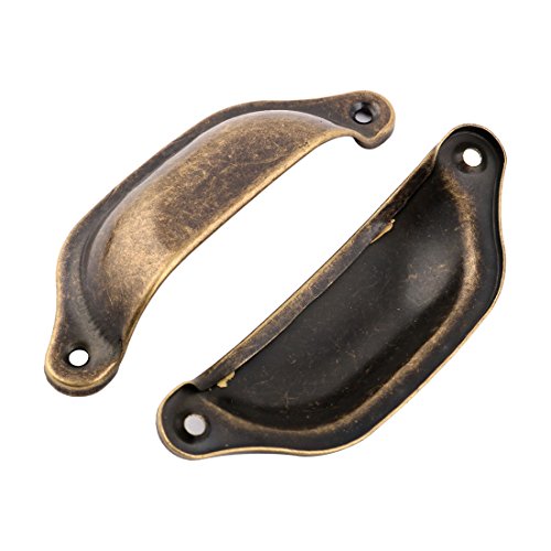 sourcingmap Home Poignée coquille vintage bronze 97mm lot de 6