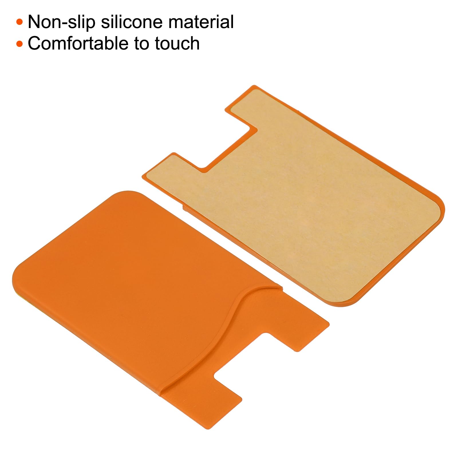 sourcing map Porte-carte adhésif téléphone silicone orange x3