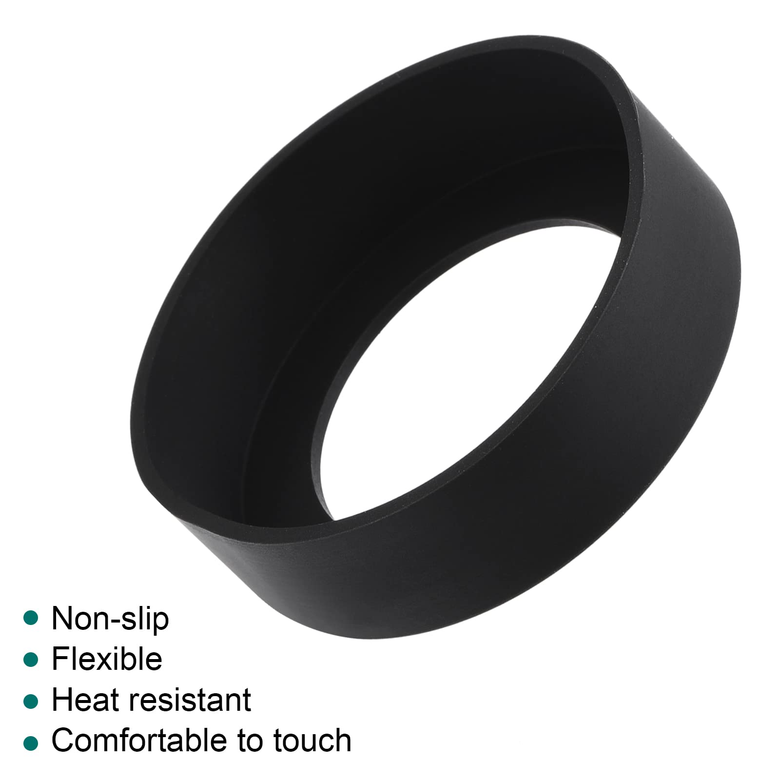 Sourcing Map Protège-bouteille silicone noir 57mm lot 4