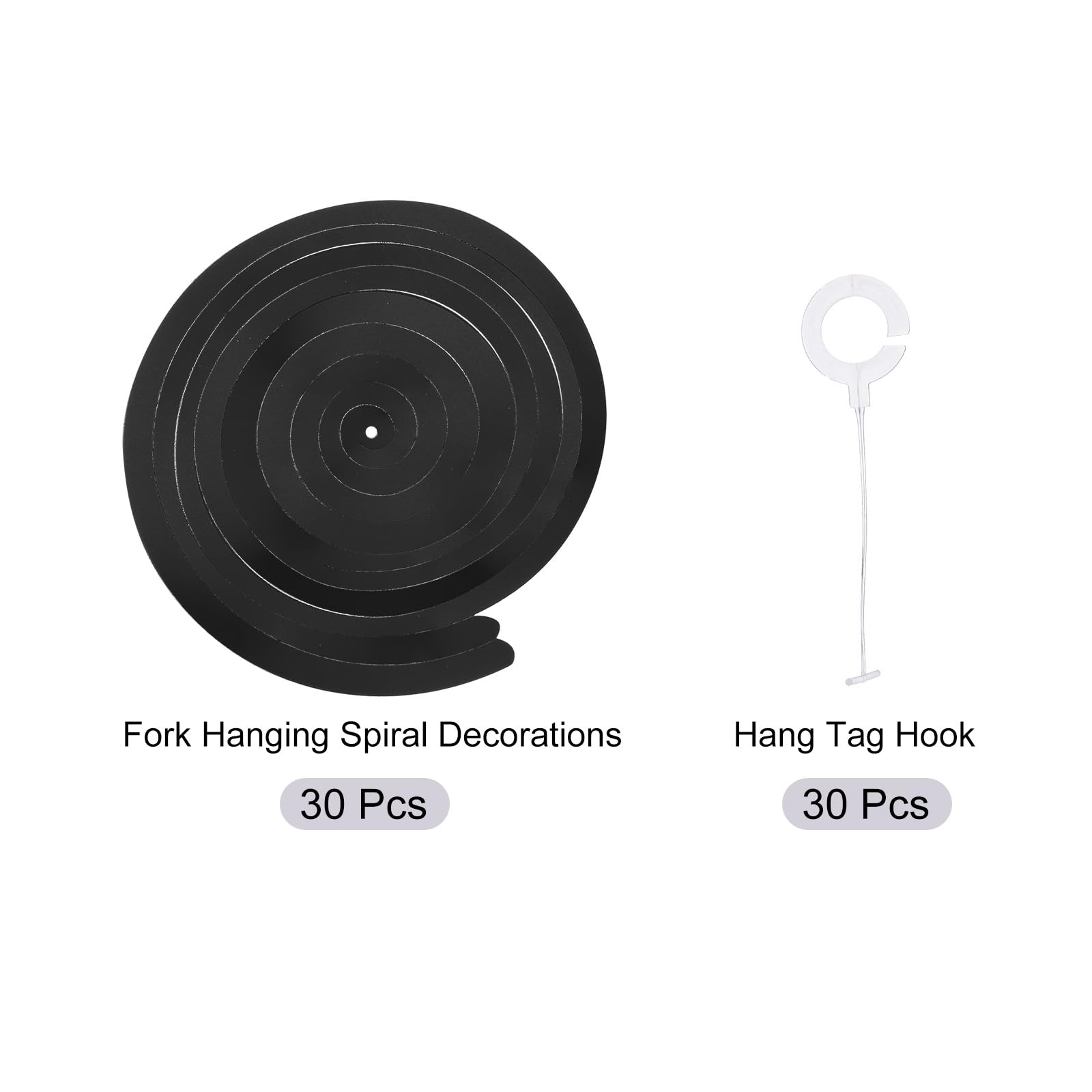 Sourcing Map Décoration Spirale Fête Noir 30 Pcs