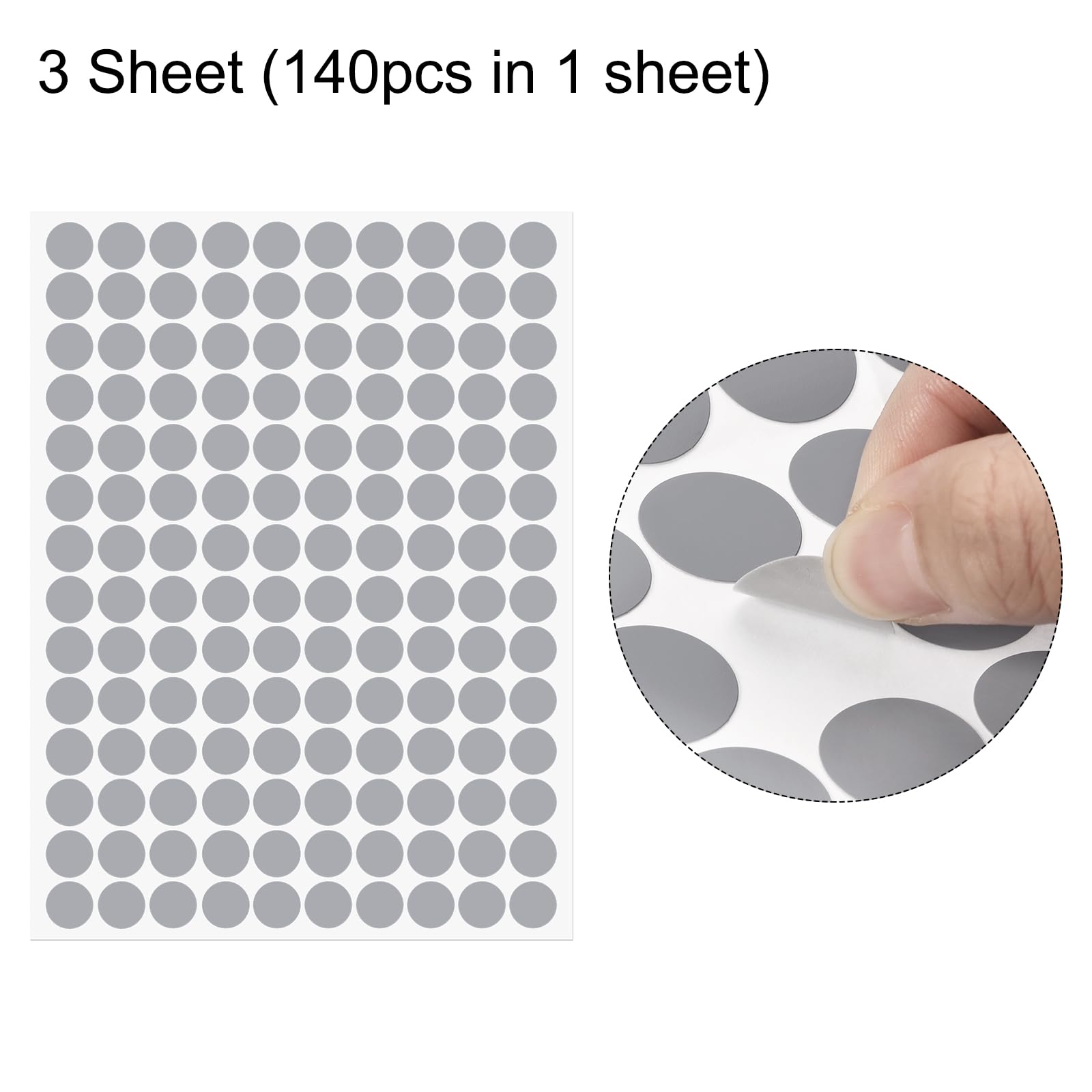 Sourcingmap Home & Garden Cache-vis adhésif 12 mm gris x420