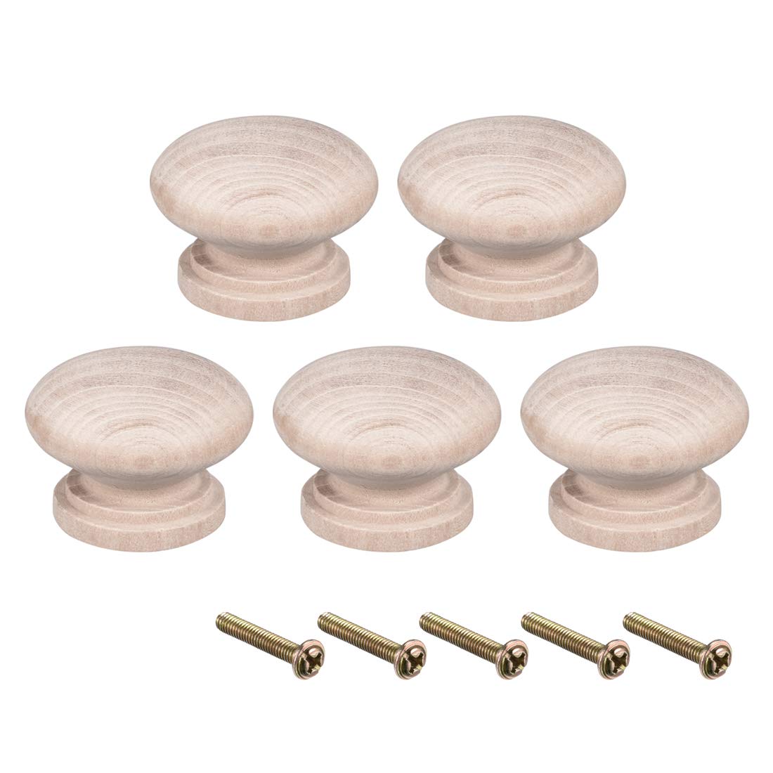 sourcingmap Home Bouton Bois 45mm M4 10pcs Naturel