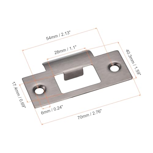 SOURCINGMAP Plaque Frappe Porte Inox 70x40mm Grise + Vis