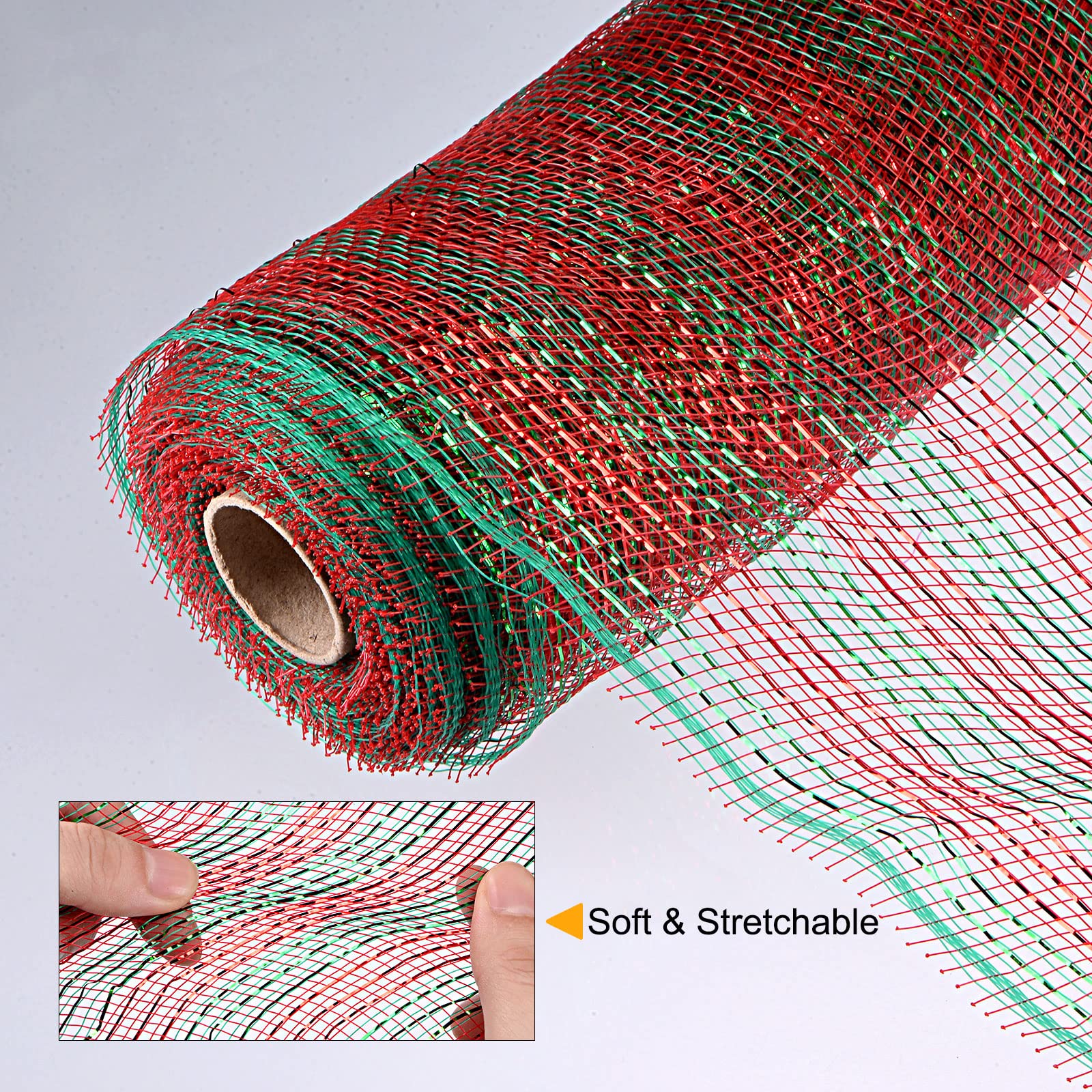 sourcing map Home & Garden maille 10 pouces x 10 yards vert rouge 1 rouleau
