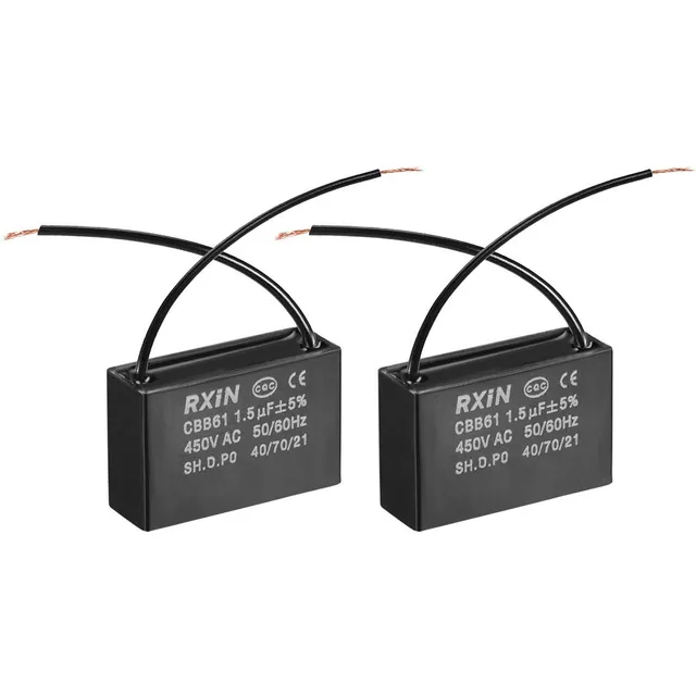 sourcing map Industrial condensateur CBB61 1.5uF 450V lot 2