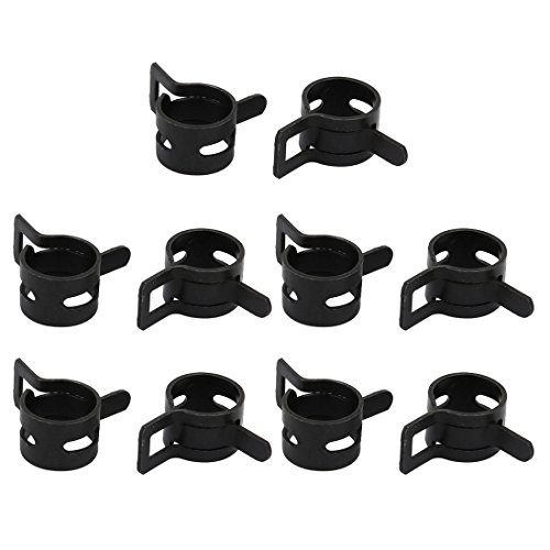 Sourcingmap Industrial collier ressort 10mm acier noir 10pcs