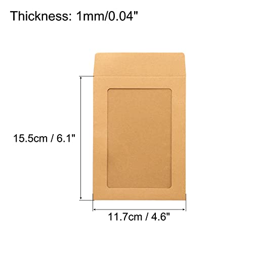 sourcingmap 6 pouces enveloppe à fenêtre marron lot 10 simple face