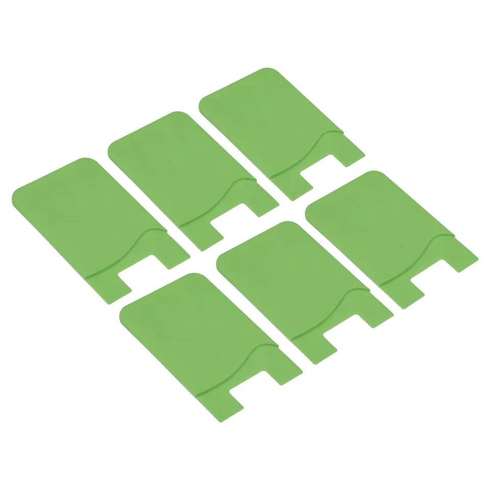 sourcing map Porte-carte adhésif téléphone silicone vert x6