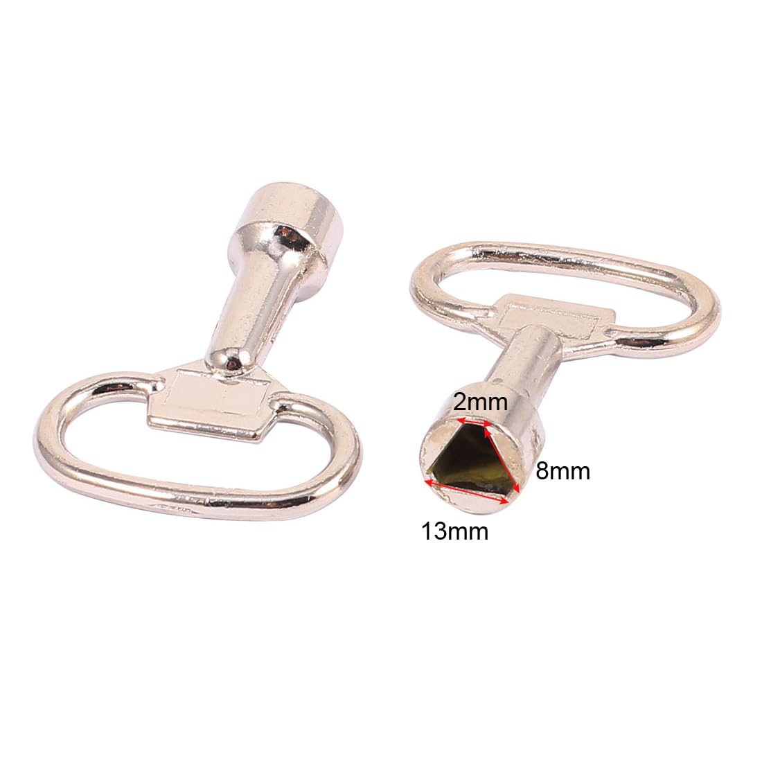 Sourcingmap Home & Garden clé triangulaire 8mm argent lot de 2