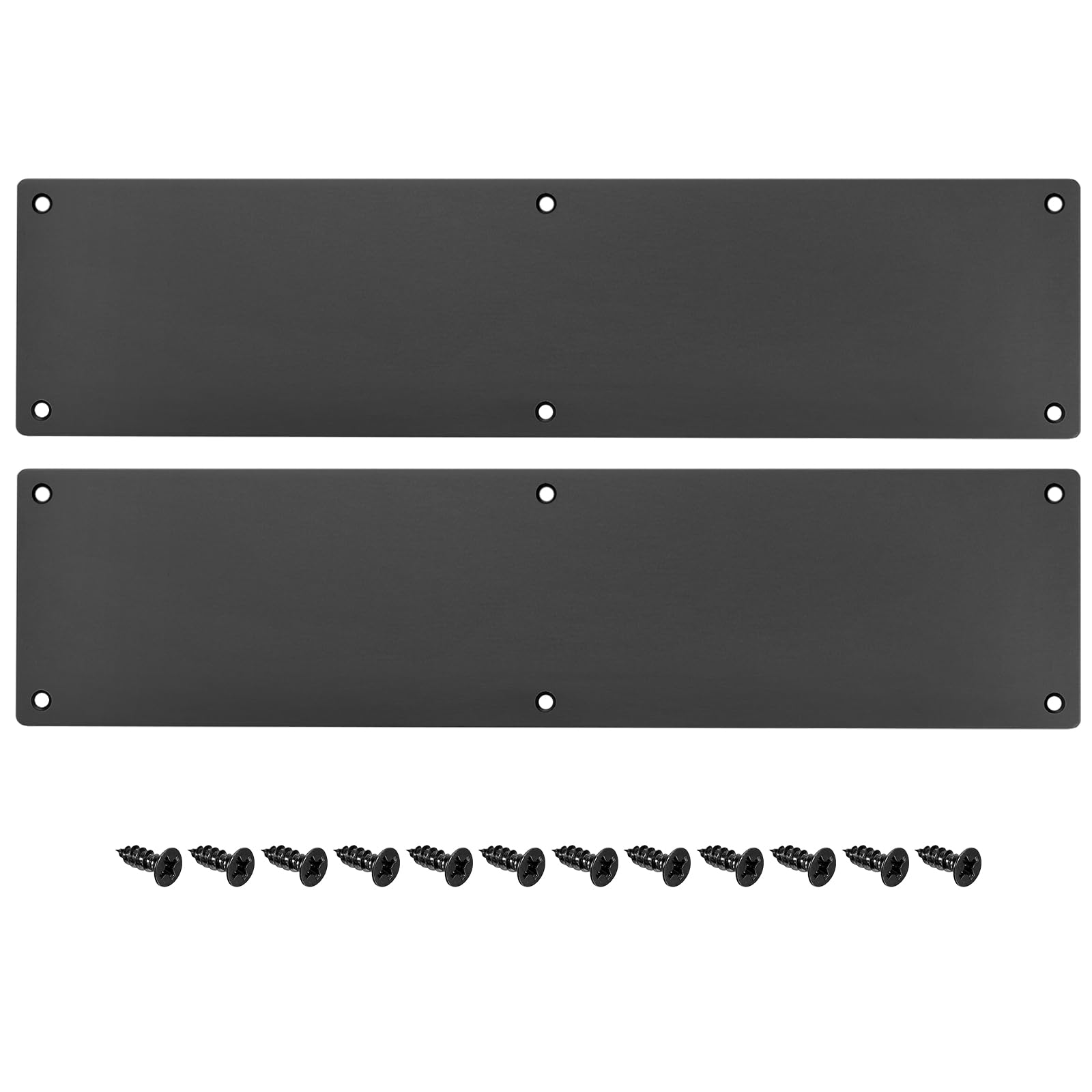 sourcing map Home plaque de porte aluminium noir 41cm lot 2