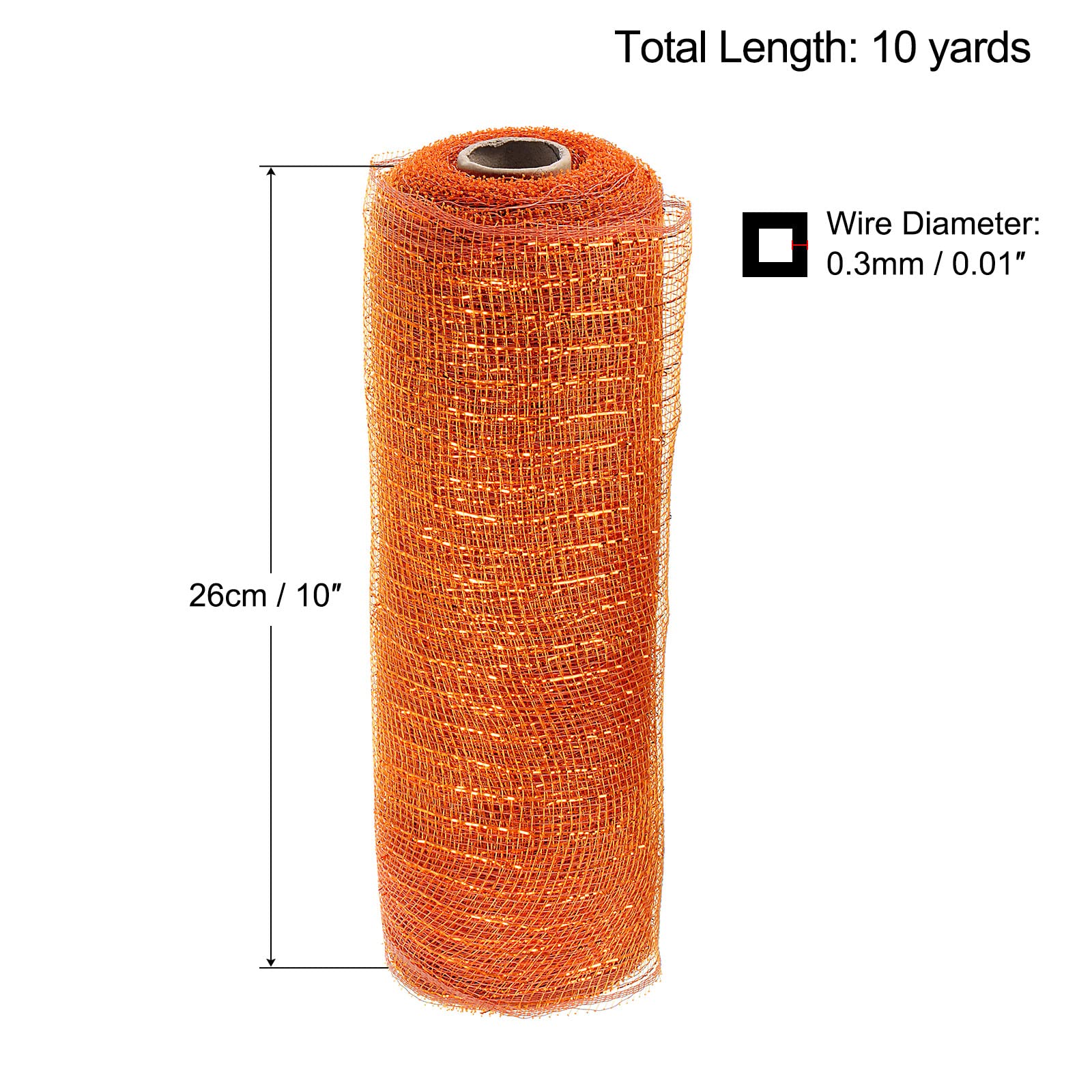 Sourcing Map Home & Garden ruban jute orange or 26 cm x 9 m