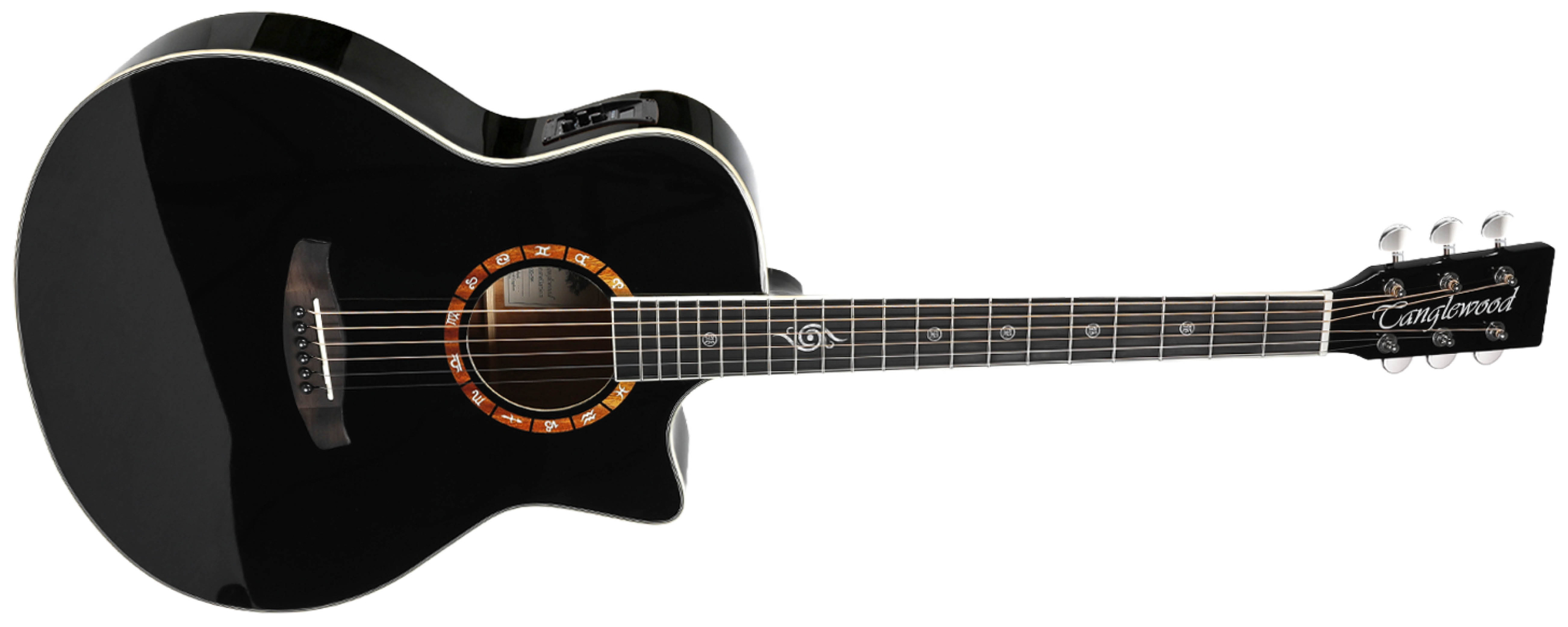 Tanglewood Zodiac T20G-BK E guitare folk noire