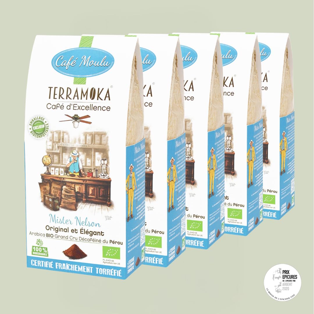 Terramoka Mister Nelson Café moulu décaféiné bio 1,25 kg fruité