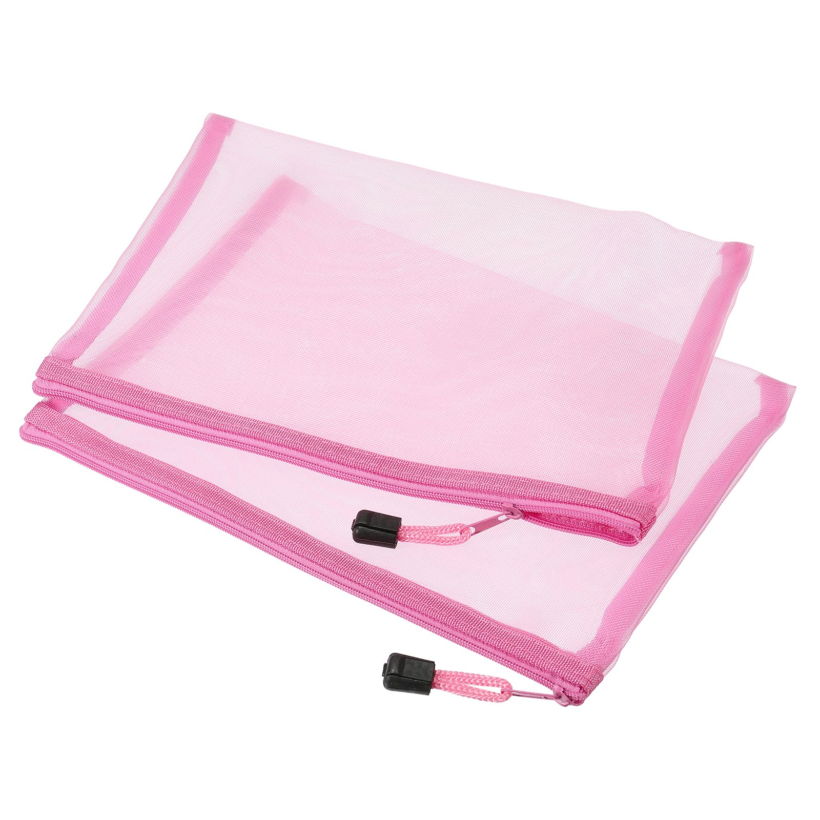 sourcing map pochette maille zippée A5 rose lot 6 nylon