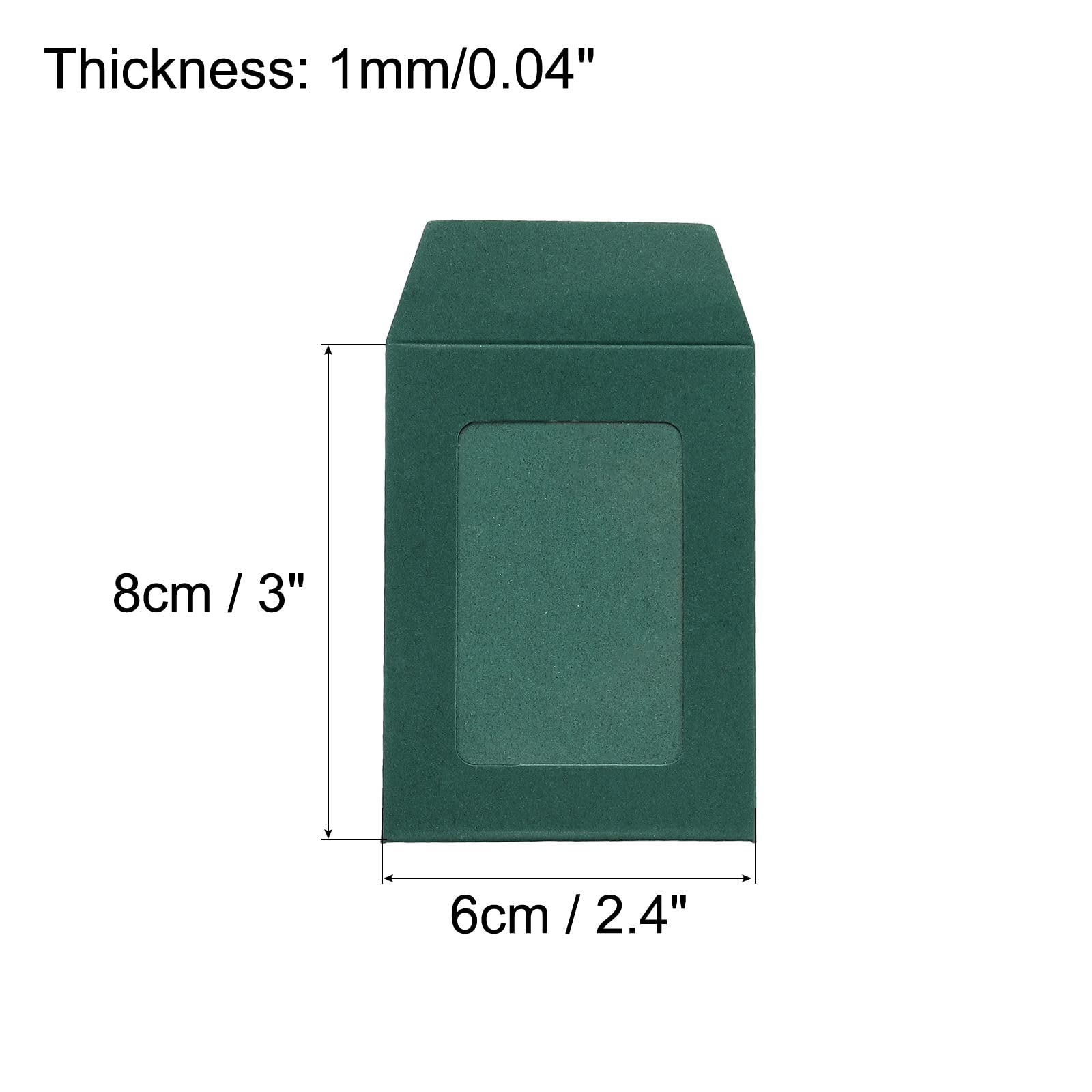 sourcing map enveloppe à fenêtre verte 8x6 cm lot de 10