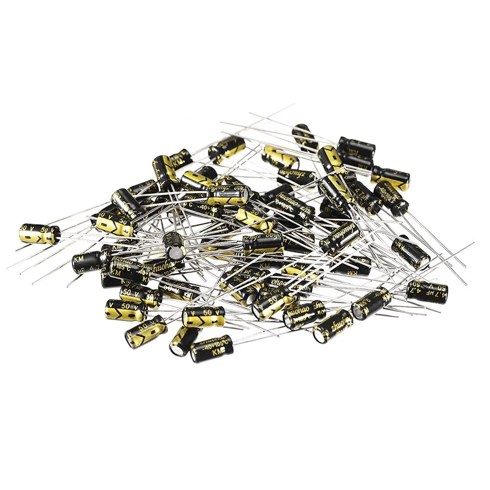 sourcing map condensateur électrolytique 4.7uF 50V 50 pièces 4x7mm