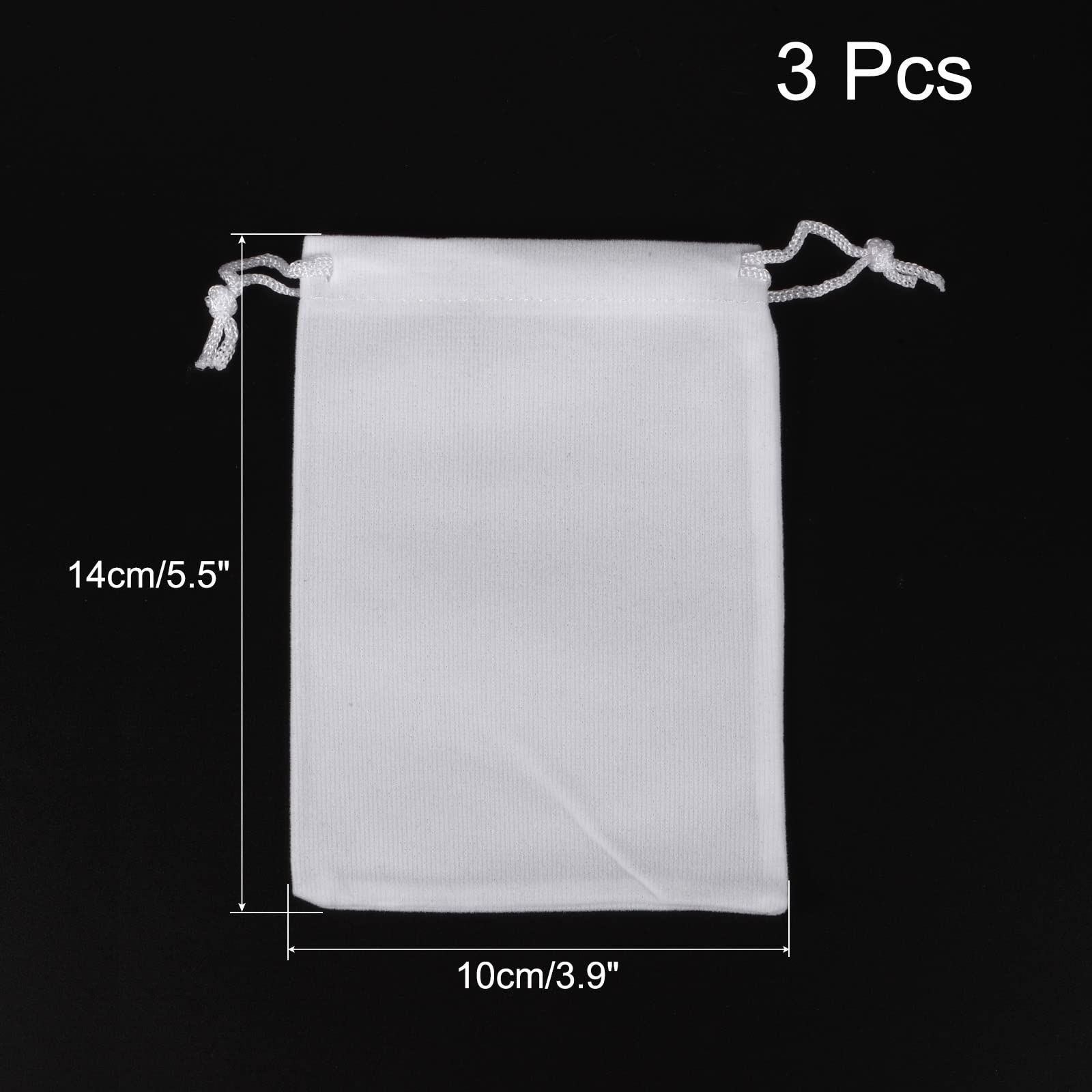 sourcing map pochette microfibre 14x10 cm blanc lot 3 anti-rayure