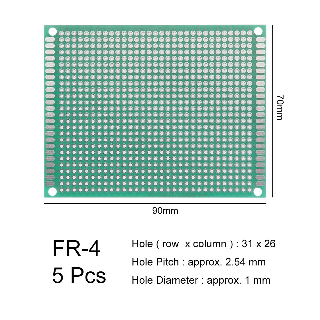 SOURCINGMAP carte prototypage PCB 7x9cm x5 FR4 1,6mm