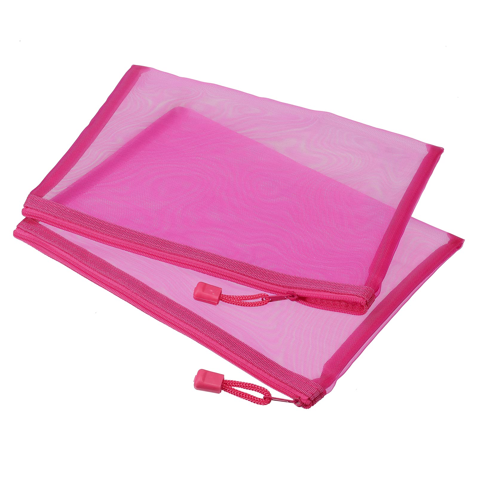 sourcing map A5 pochette zip nylon rose rouge lot 6