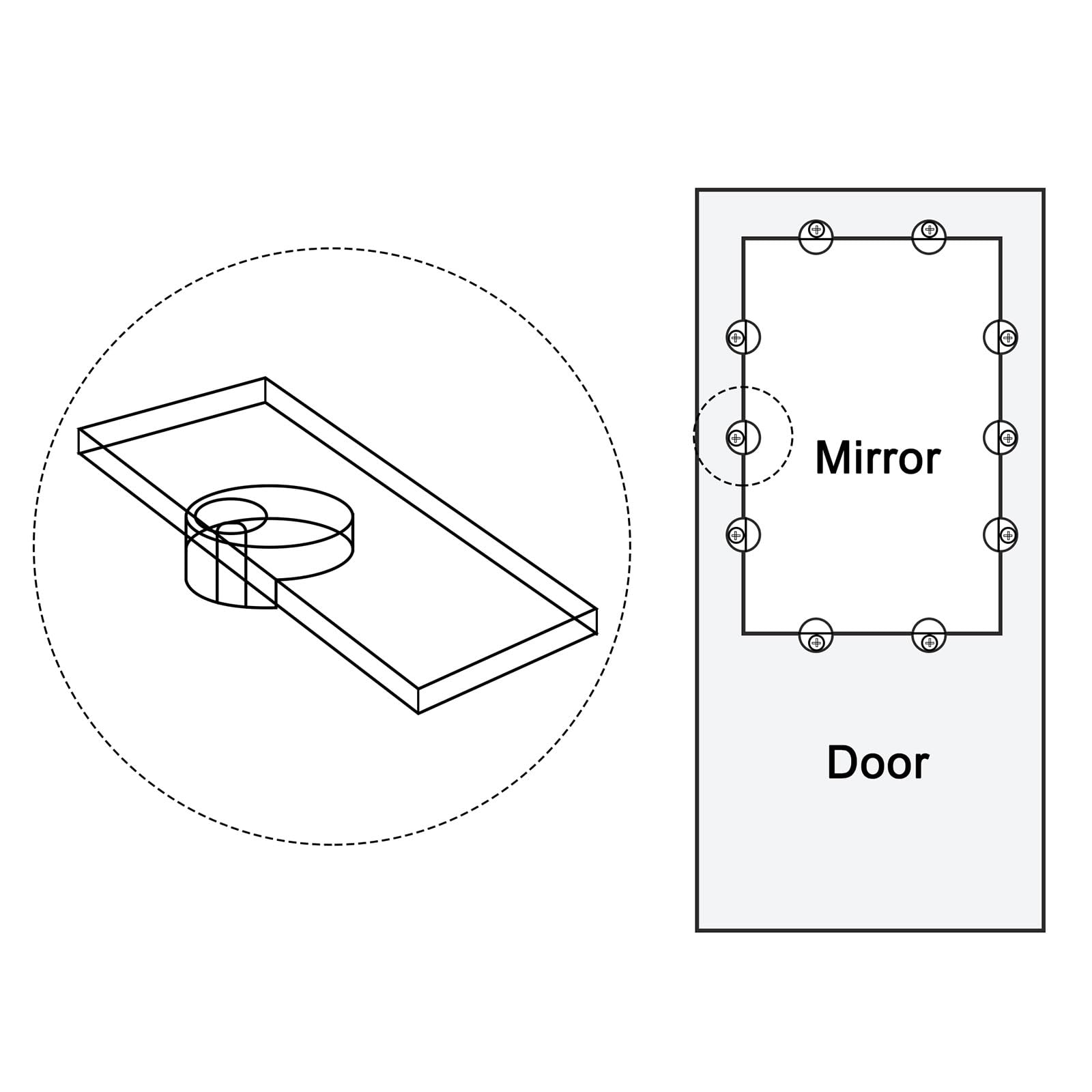 SOURCINGMAP Clips Retenue Verre Plastique 25mm x24 + Vis