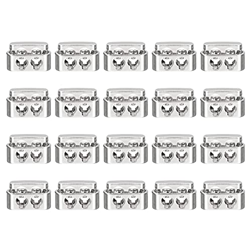 sourcing map Arrêt Cordon Argent Brillant 19mm Lot de 20