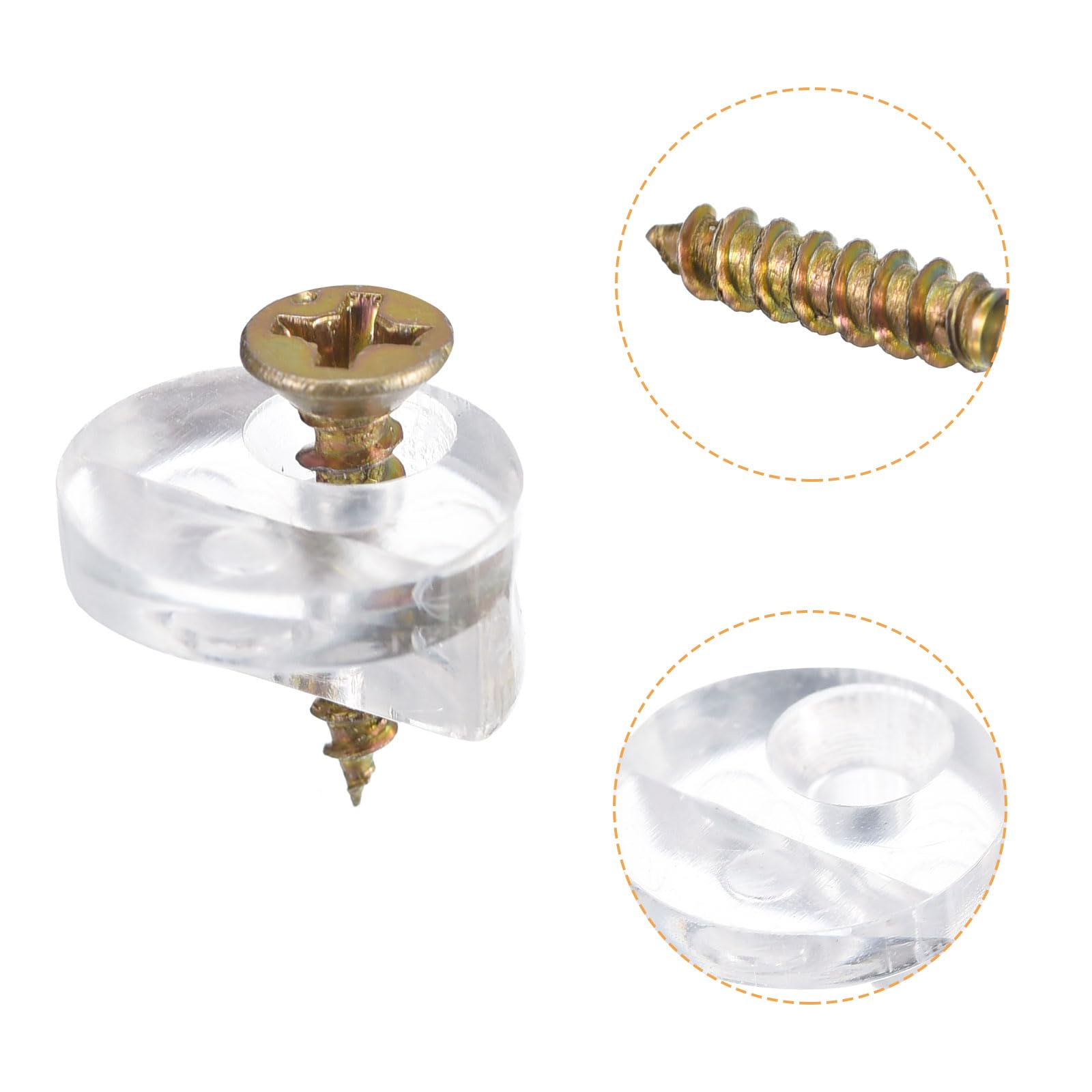 SOURCINGMAP Home Clips Verre Plastique Transparent 4mm Lot 30