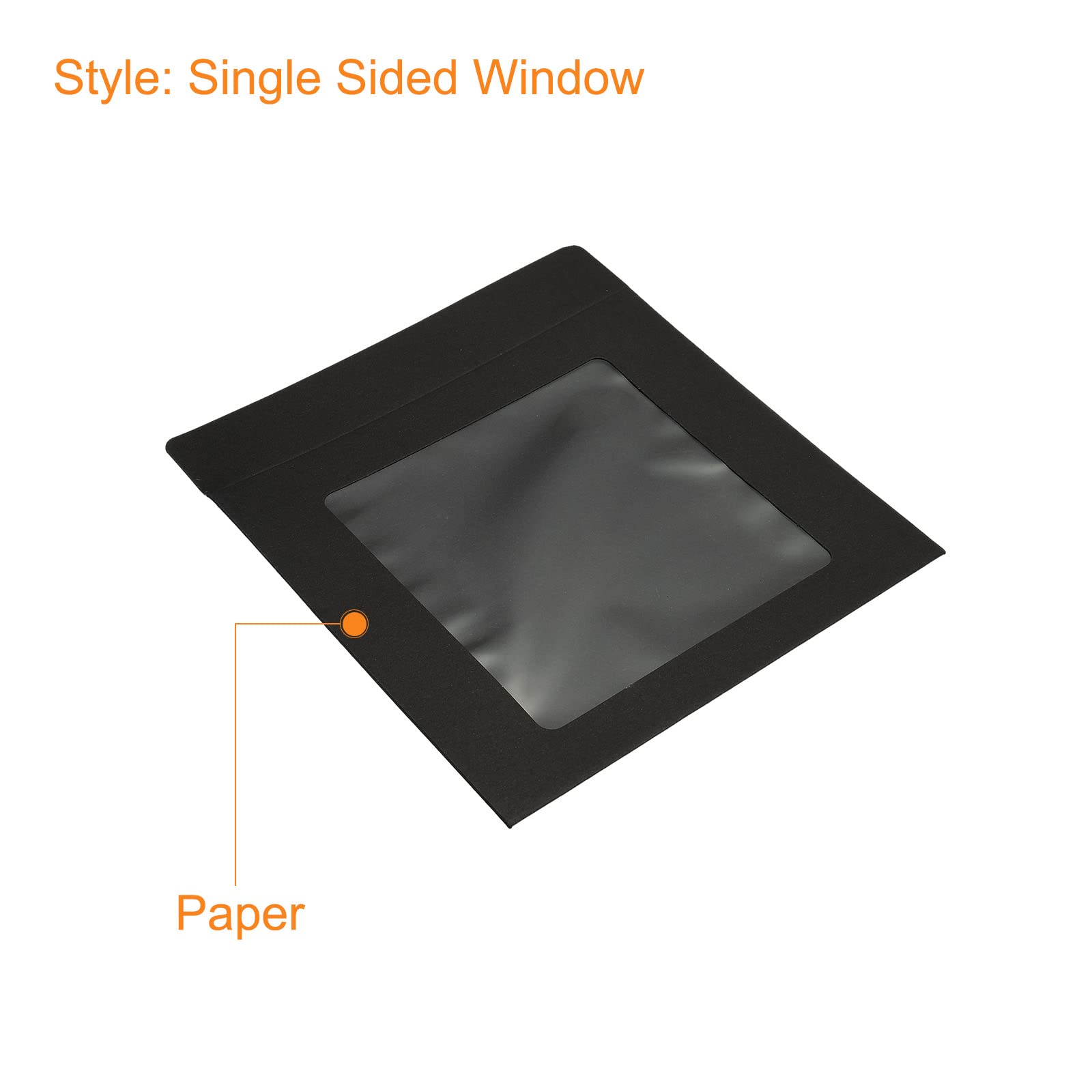 Sourcing Map 18x16 Enveloppe Fenêtre Noire Simple Face x10