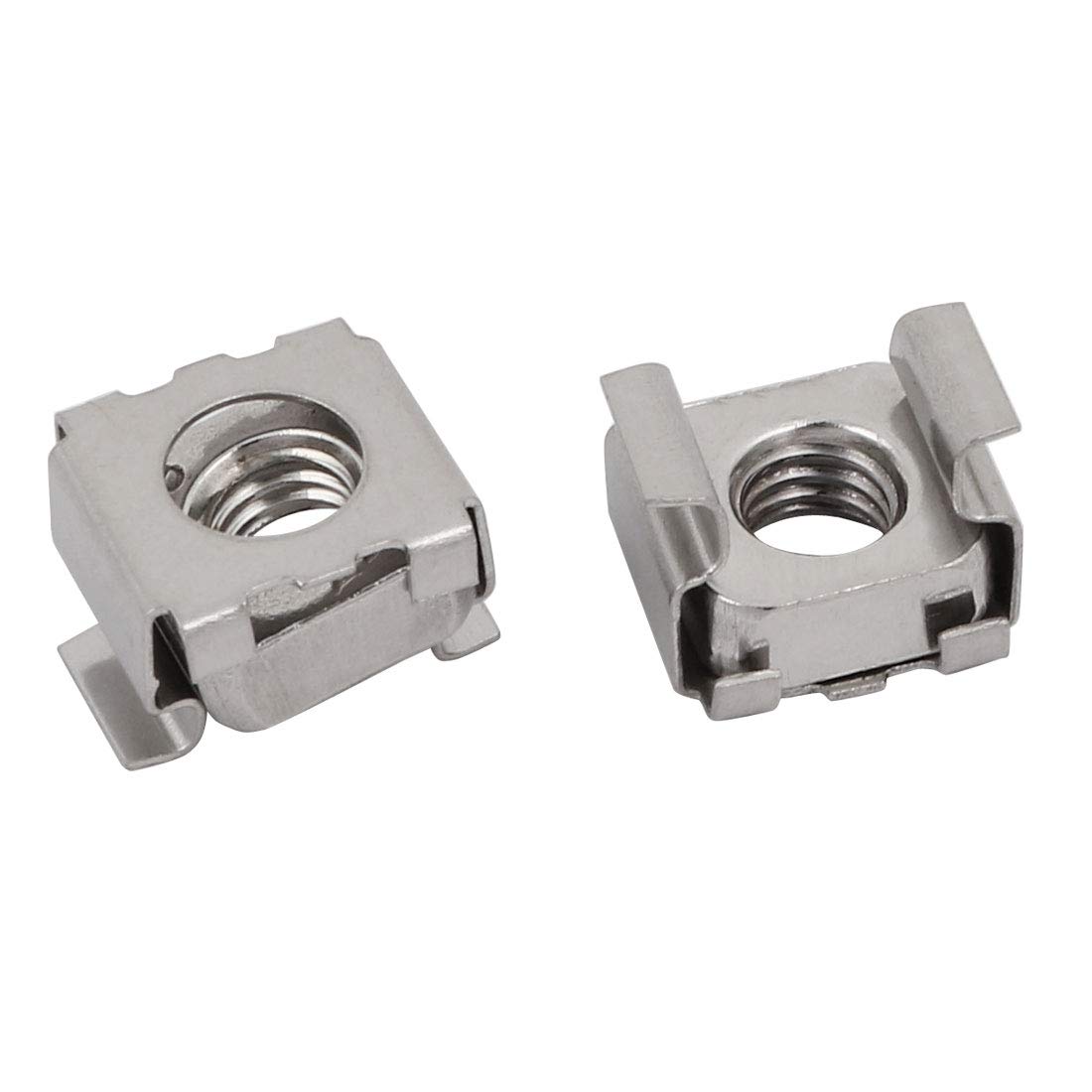 SOURCINGMAP Home écrou cage M6 inox argent rack 20pcs