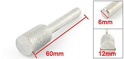 sourcing map pointe montée diamant cylindrique 6 mm tête 12