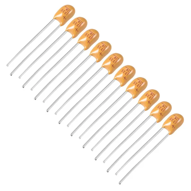 sourcing map 2,2uF 16V condensateur tantale 10 pièces radial