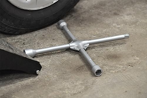 Precision Steel Type Pro clé en croix 17-19-21 mm argenté