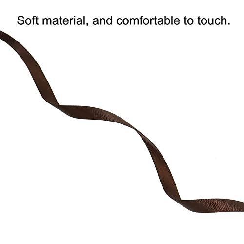 sourcing map ruban satin marron 7mmx91,4m rouleau double face