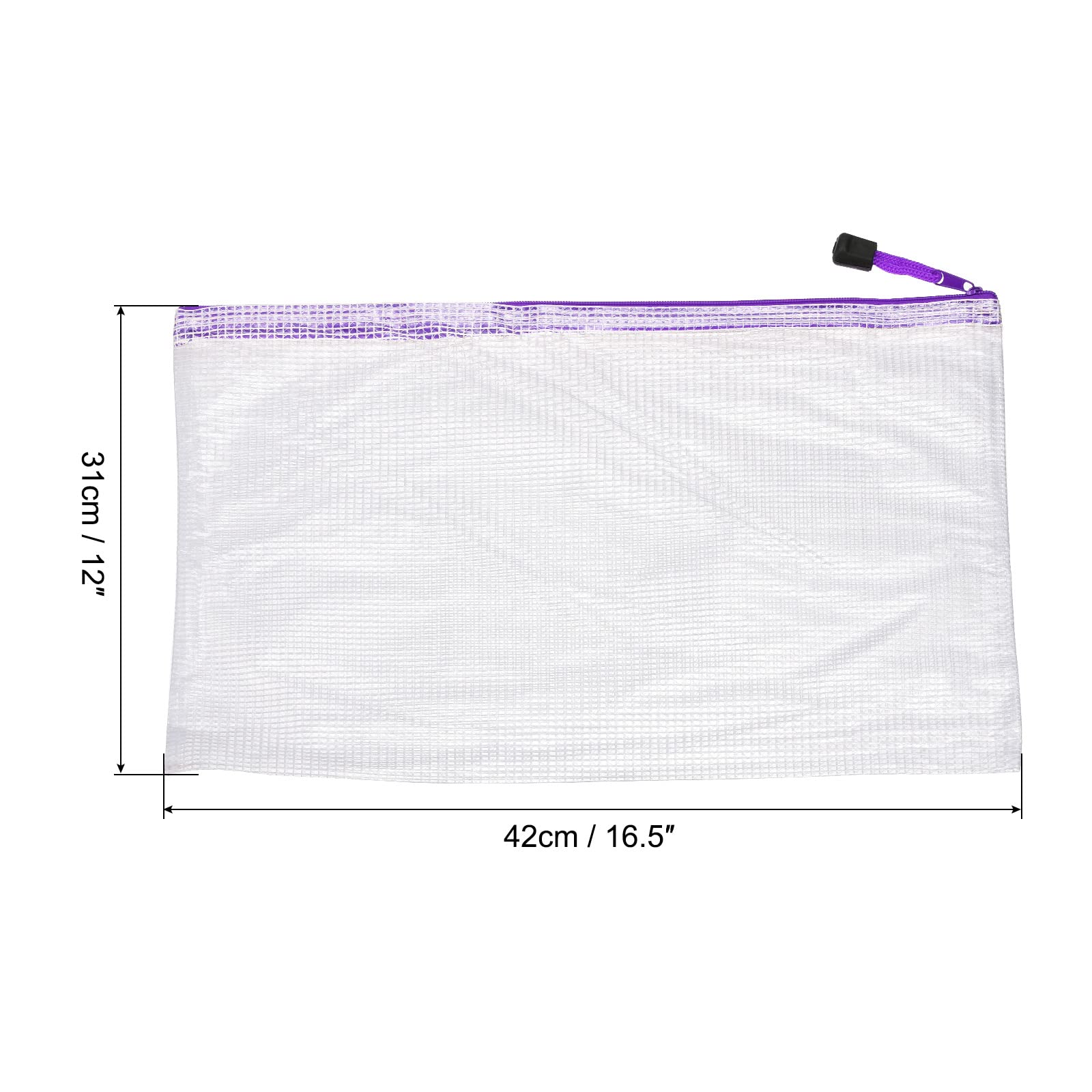 Sourcing Map pochette zip A3 violet mesh lot 12 PVC
