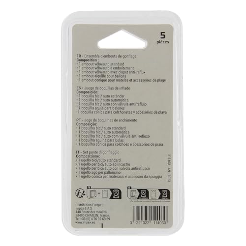 PRECISION STEEL Kit de gonflage 5 pièces vélo auto