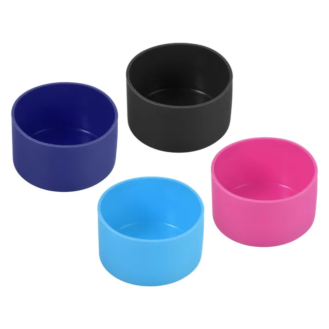 SOURCINGMAP Home & Garden protège-bouteille silicone 75mm 4 couleurs lot 4