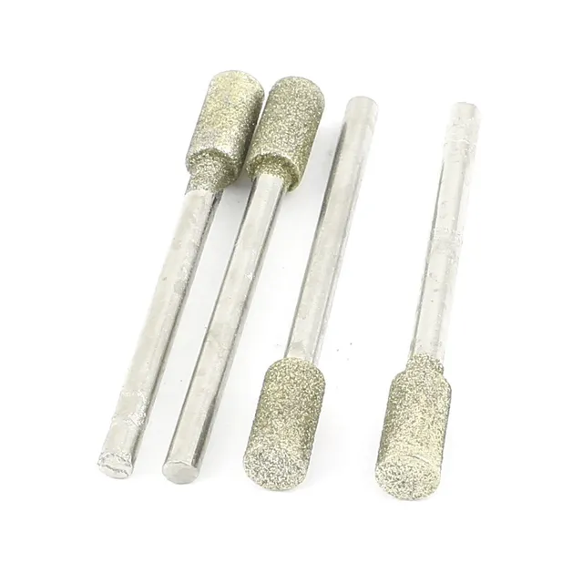Sourcing Map Pointe à meuler diamant 5mm tige 3mm lot de 4