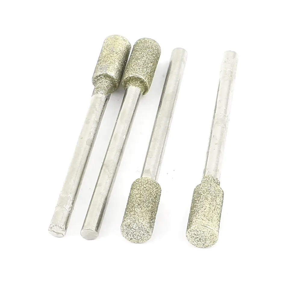 Sourcing Map Pointe à meuler diamant 5mm tige 3mm lot de 4