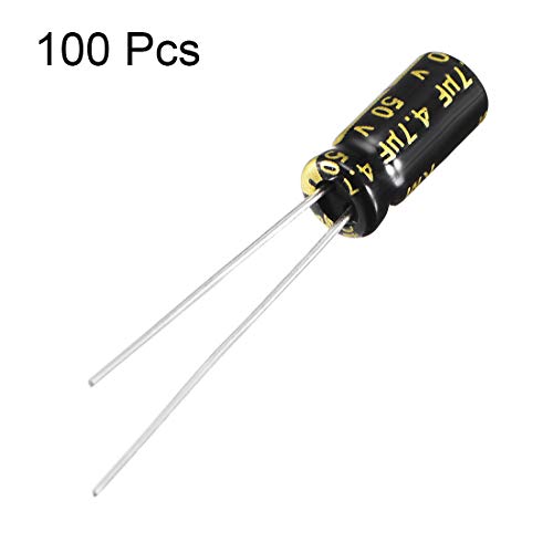 sourcing map 4.7uF 50V condensateur électrolytique 100 pièces 5x11mm
