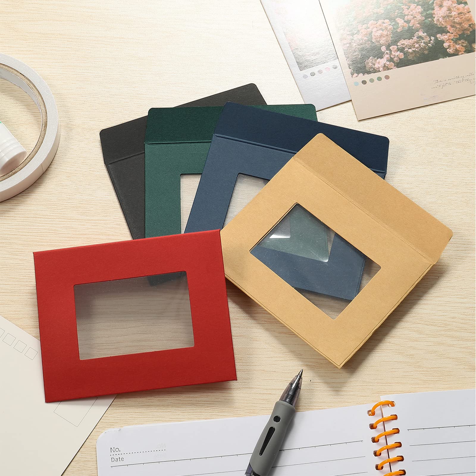Sourcing Map 10x8 Enveloppe Fenêtre Bleue Double Face x10
